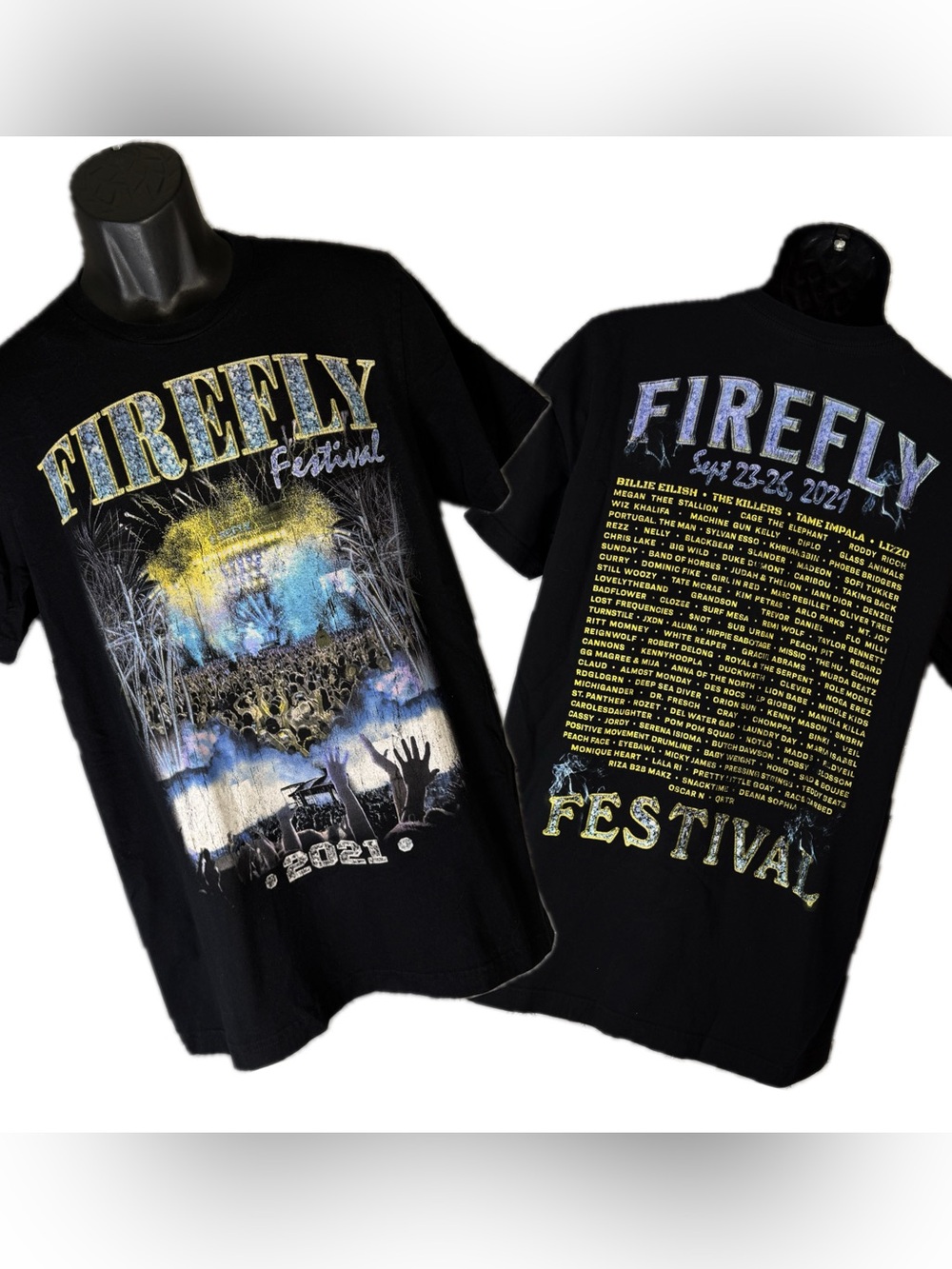 Firefly Music Festival 2021 T Shirt Large Concert Tour Billie Eilish Tame Impala
